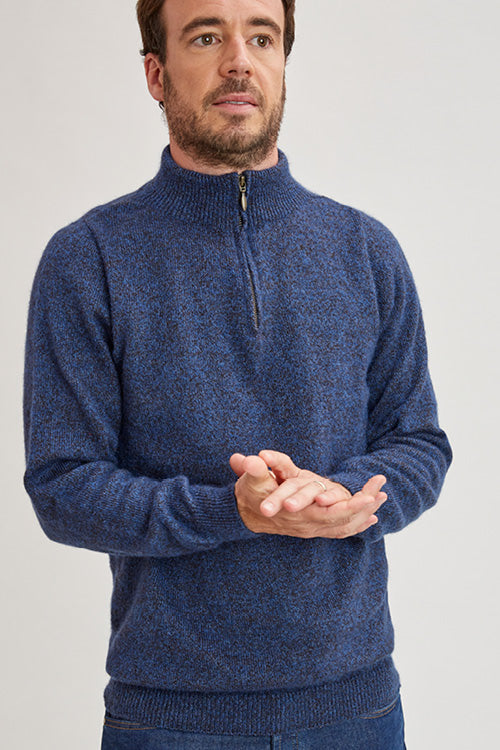 Pull en laine yack col cheminée pour homme