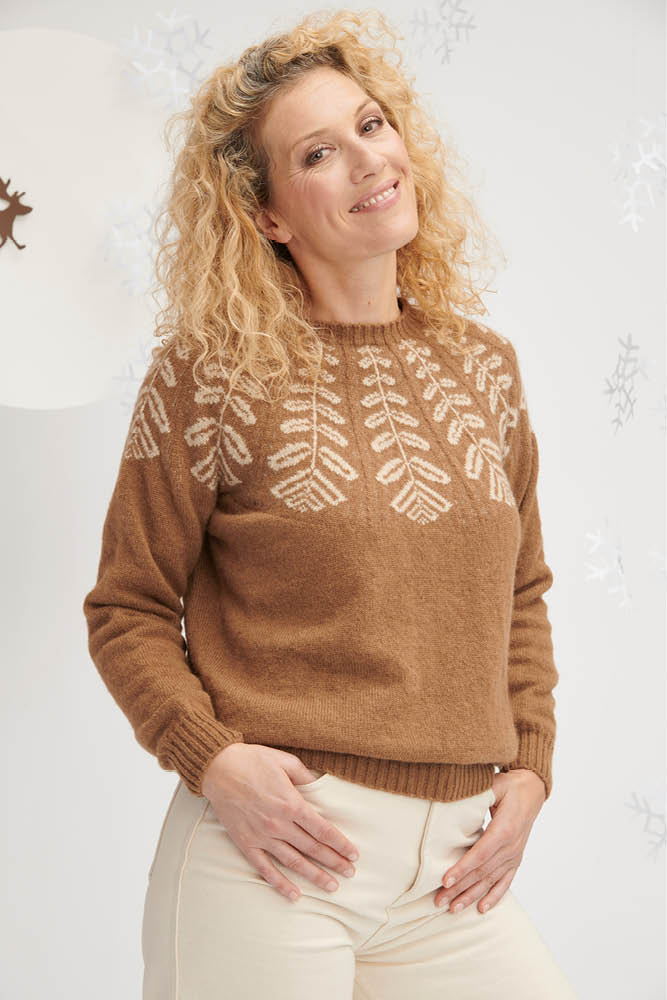 Pull en laine jacquard pour femme