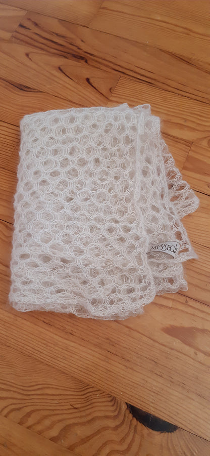 carré mohair et soie écru