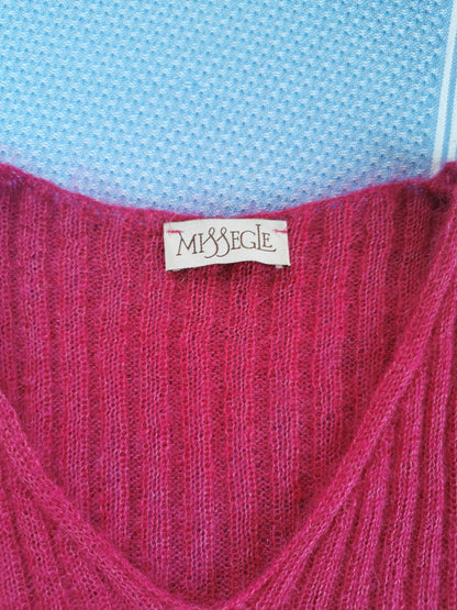 pull framboise mohair et soie