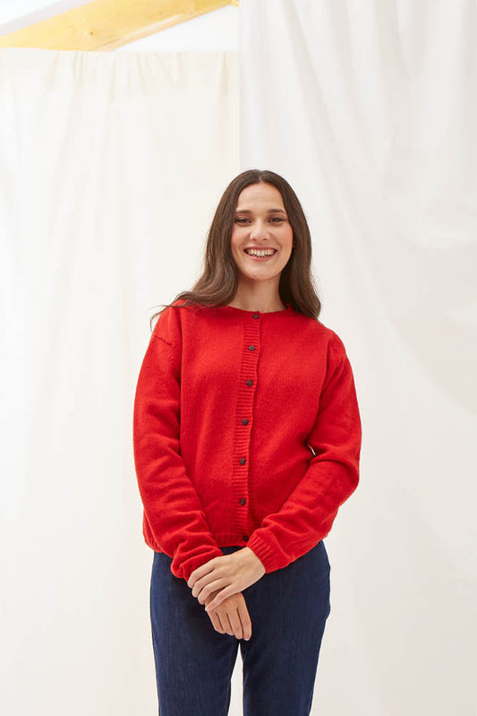 Cardigan en laine recyclée pour femme Rose