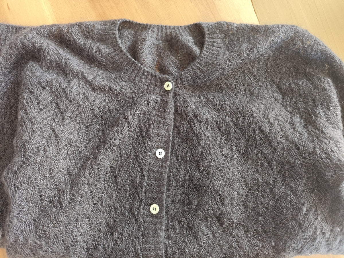 Gilet laine mohair ajouré femme