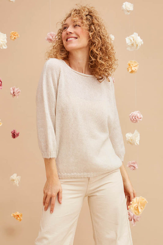 Pull laine ample mohair et soie pour femme