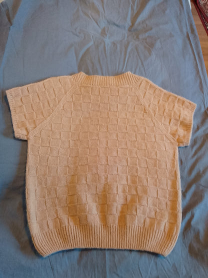 Pull manches courtes en duvet de chameau poil de chameau