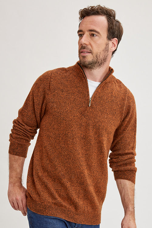 Pull en laine yack col cheminée pour homme