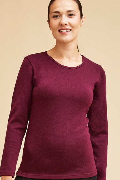 T-shirt laine mérinos manches longues pour femme