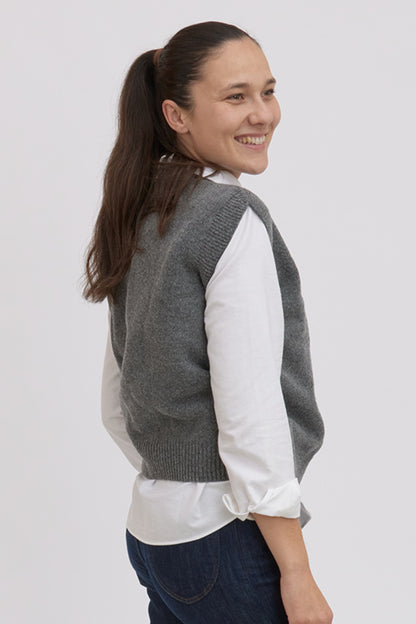 Pull sans manche en laine recyclée Esther