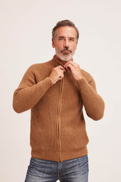 Gilet en laine chameau pour homme