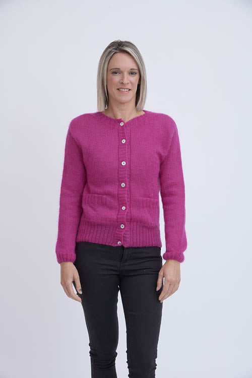 Gilet mohair à poches femme