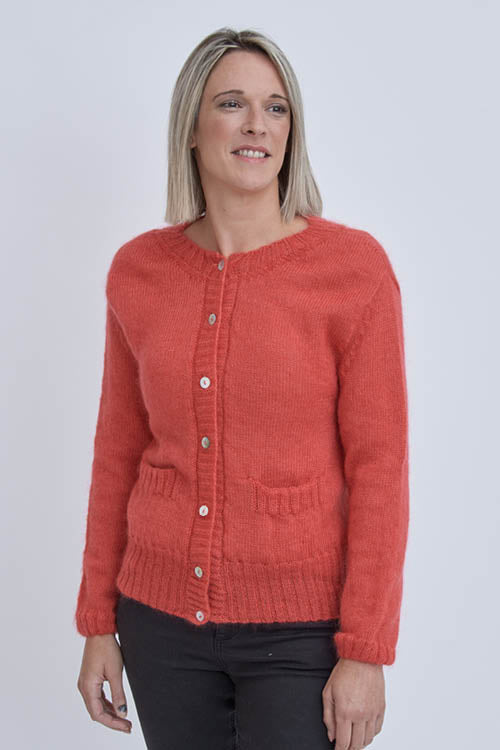 Gilet mohair à poches femme