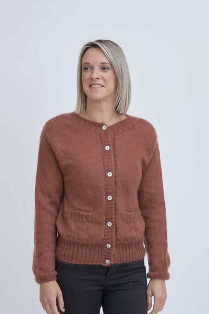 Gilet mohair à poches femme