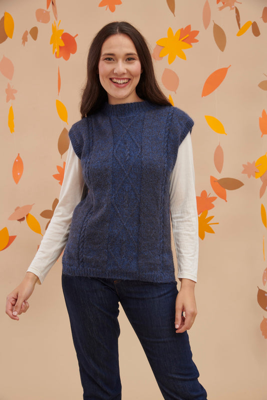 Pull en laine yack sans manche pour femme