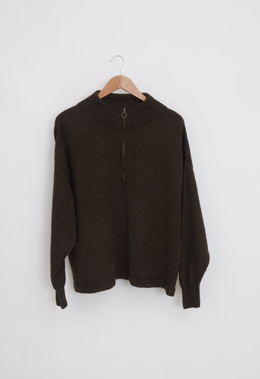 Pull en laine yack col cheminée pour femme