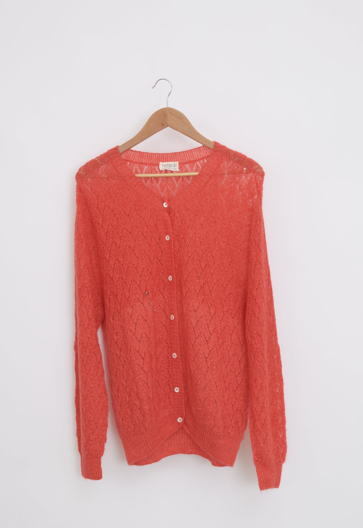 Gilet laine mohair ajouré femme