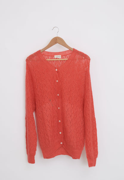 Gilet laine mohair ajouré femme