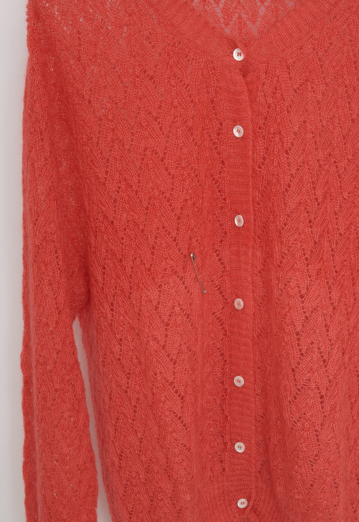 Gilet laine mohair ajouré femme