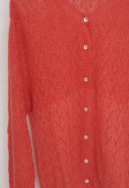 Gilet laine mohair ajouré femme
