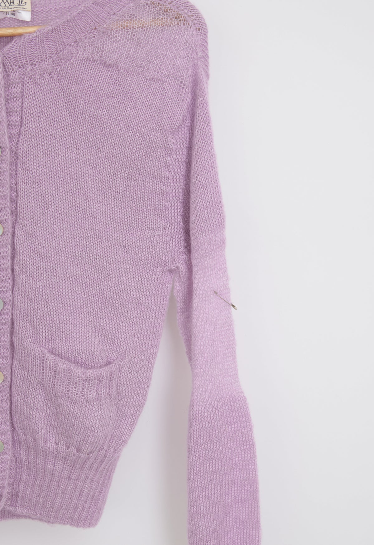 Gilet mohair à poches femme