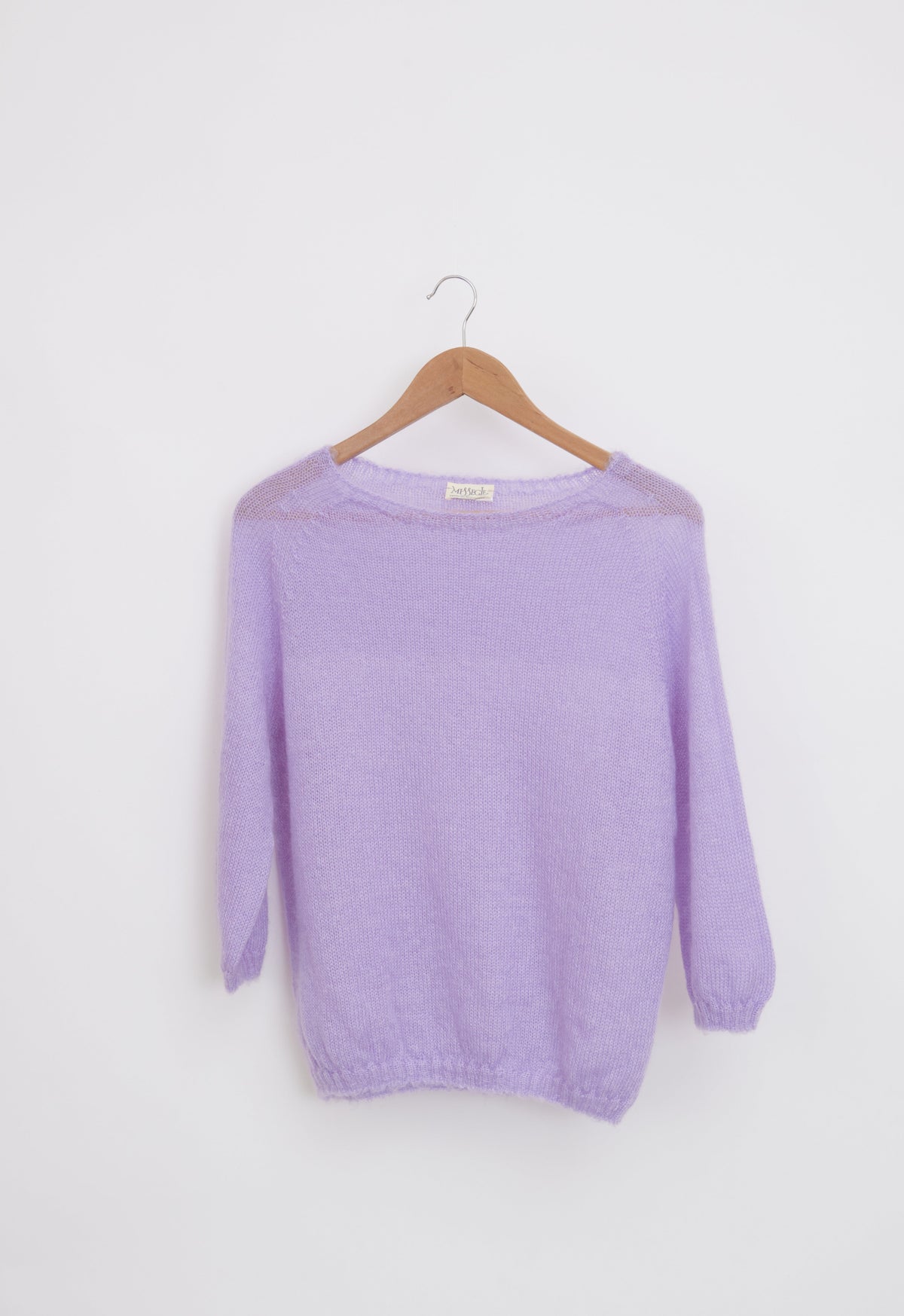 Pull en laine mohair et soie manches 3/4