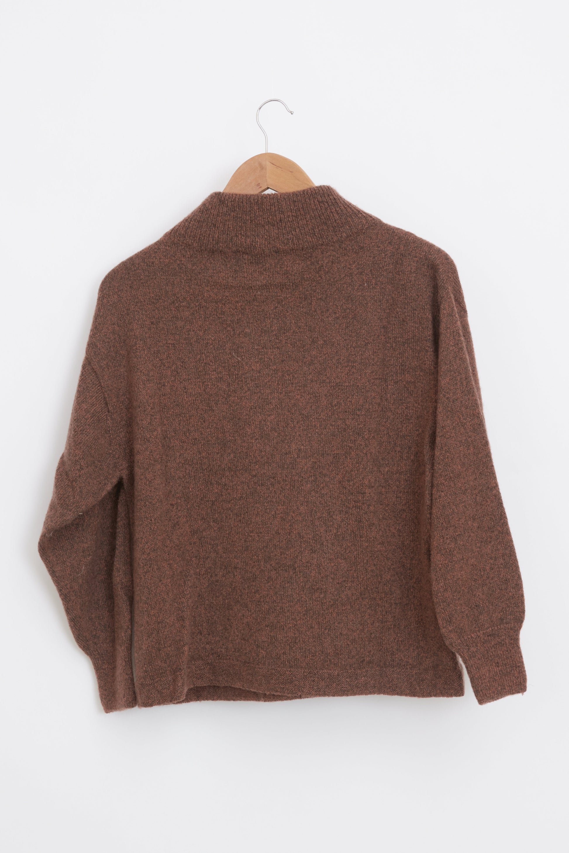 Pull en laine yack col cheminée pour femme