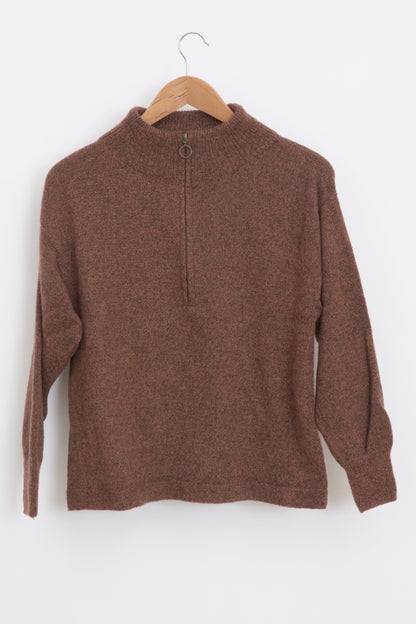 Pull en laine yack col cheminée pour femme