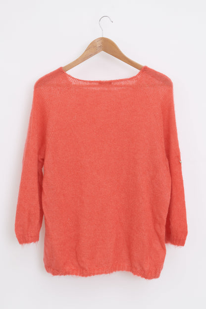 Pull en laine mohair et soie manches 3/4