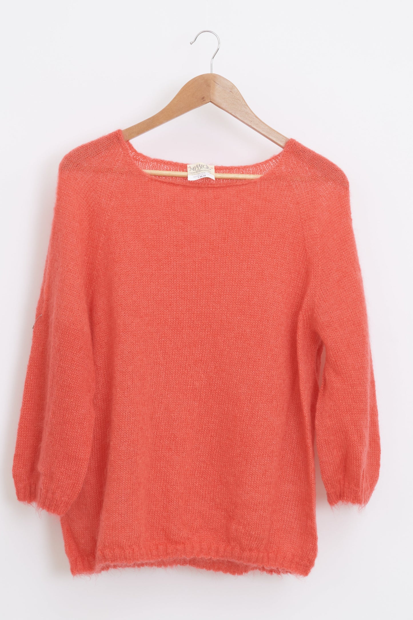 Pull en laine mohair et soie manches 3/4