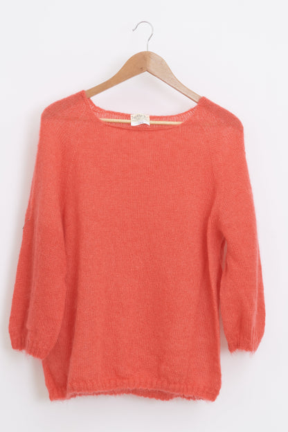 Pull en laine mohair et soie manches 3/4