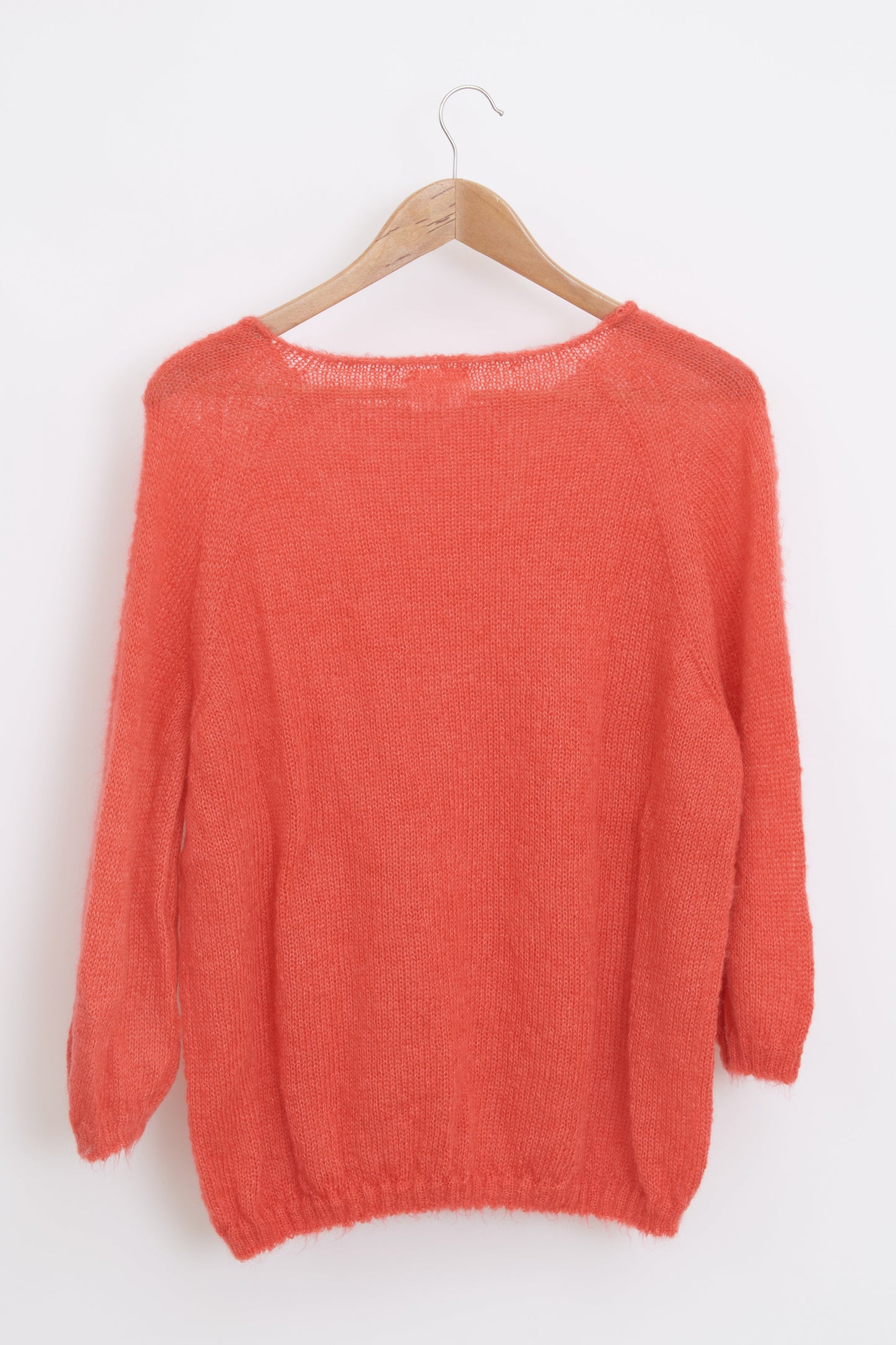 Pull en laine mohair et soie manches 3/4