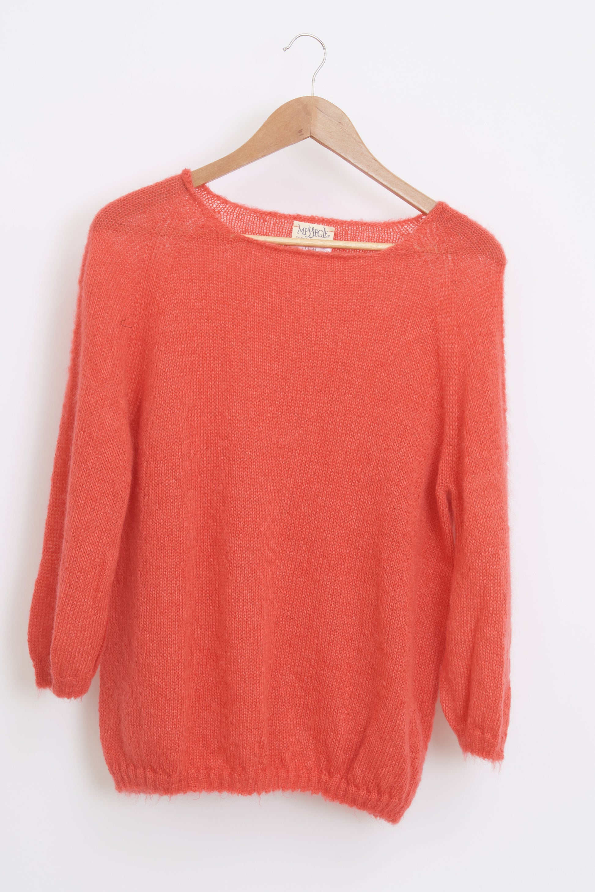 Pull en laine mohair et soie manches 3/4