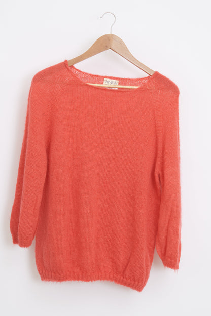Pull en laine mohair et soie manches 3/4