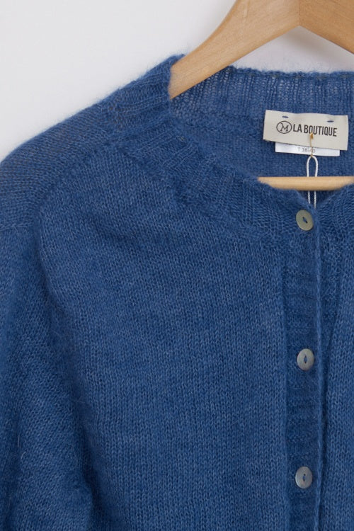 Gilet mohair à poches femme