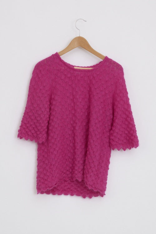 Pull en laine mohair et soie ajouré