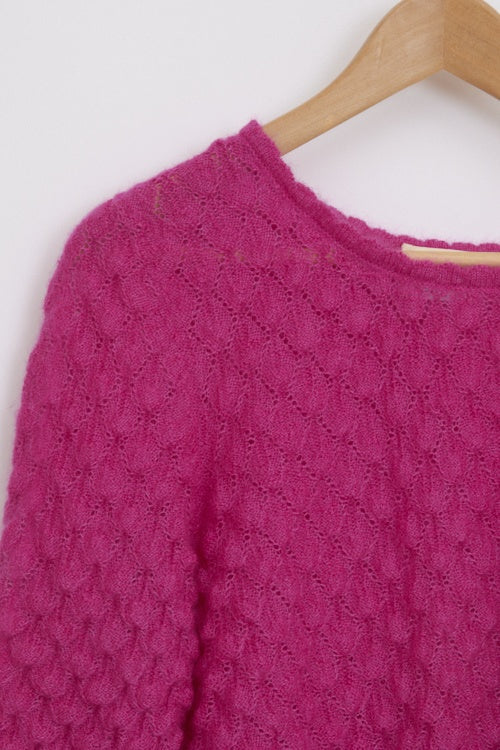 Pull en laine mohair et soie ajouré