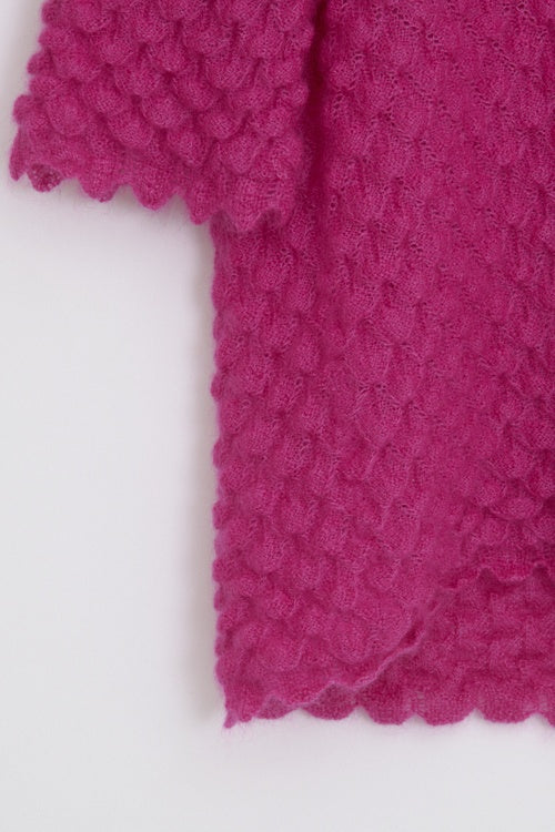 Pull en laine mohair et soie ajouré