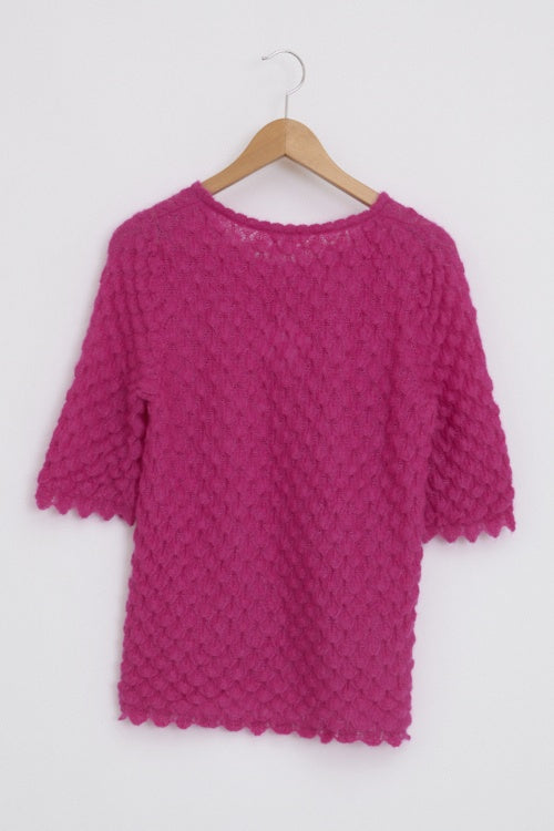 Pull en laine mohair et soie ajouré