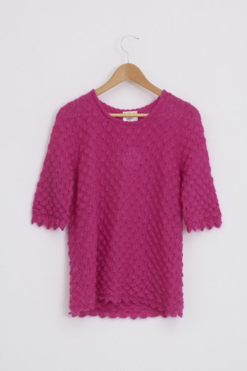 Pull en laine mohair et soie ajouré