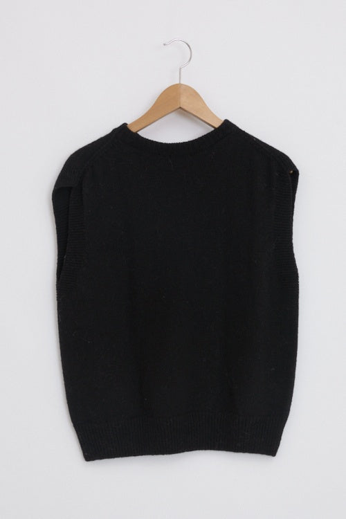 Pull sans manche en laine recyclée Esther