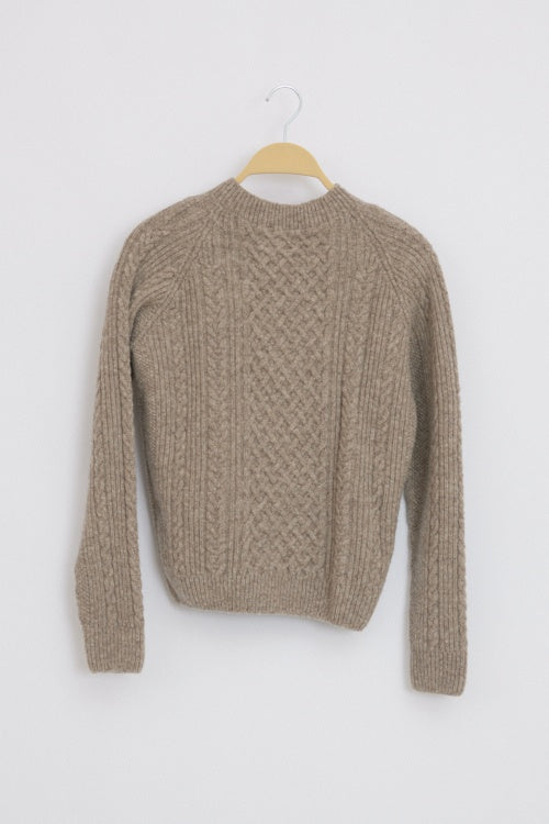 Pull en laine à torsades pour femme