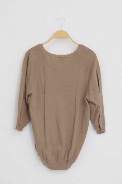 Pull col V manches 3/4 Capuccino