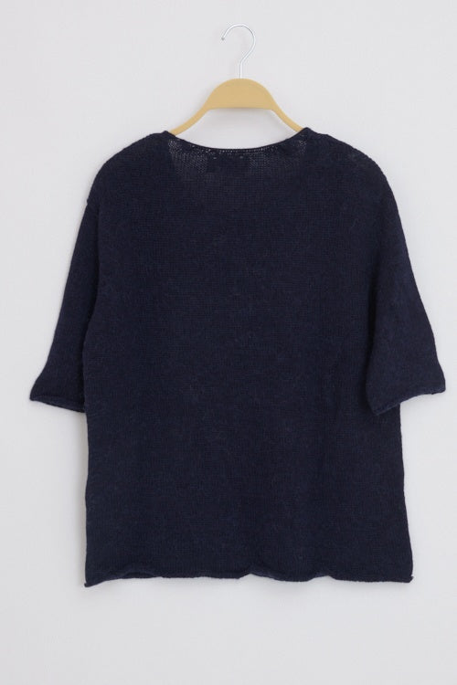 Pull en laine alpaga manches 3/4 pour femme