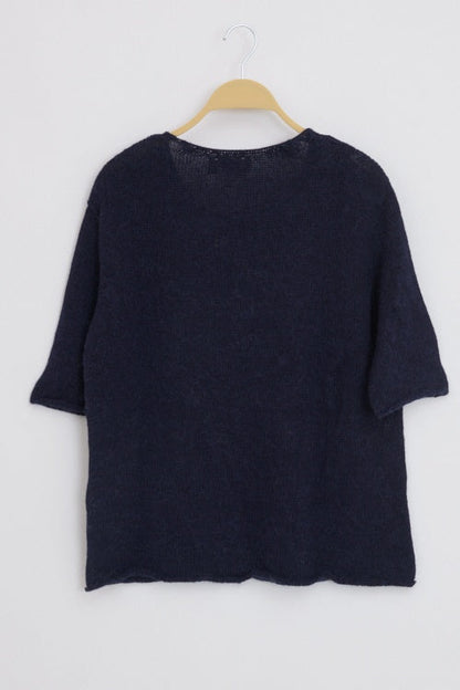 Pull en laine alpaga manches 3/4 pour femme