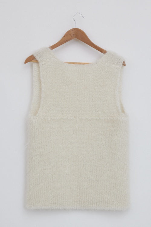 Gilet sans manches Écru