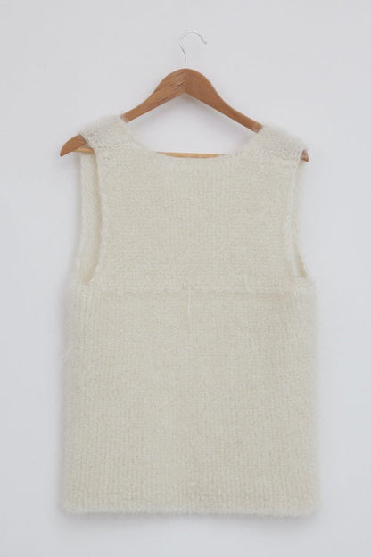 Gilet sans manches Écru
