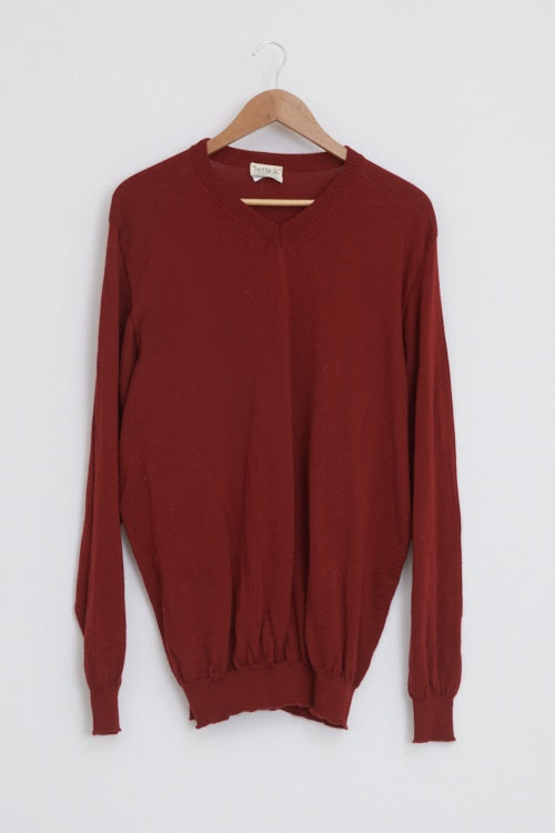 Pull en laine mérinos homme col V