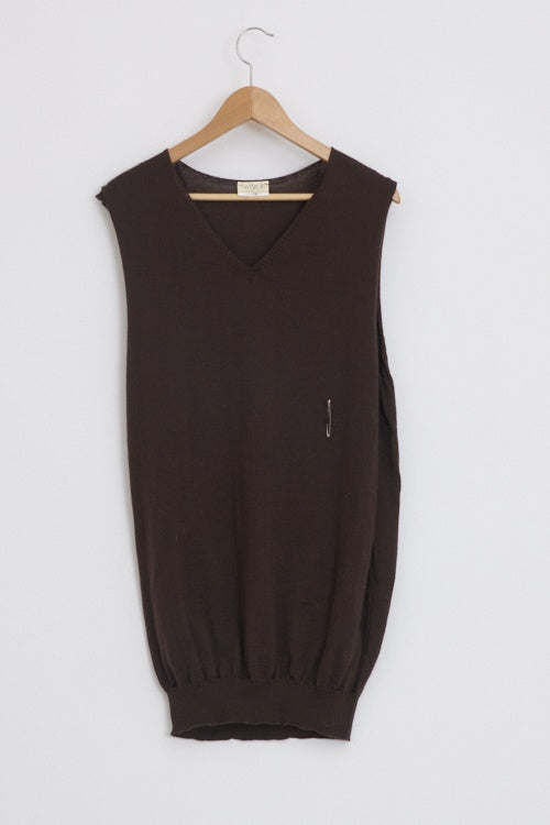 Pull en laine mérinos homme col V sans manche