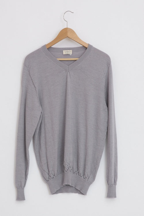 Pull en laine mérinos homme col V