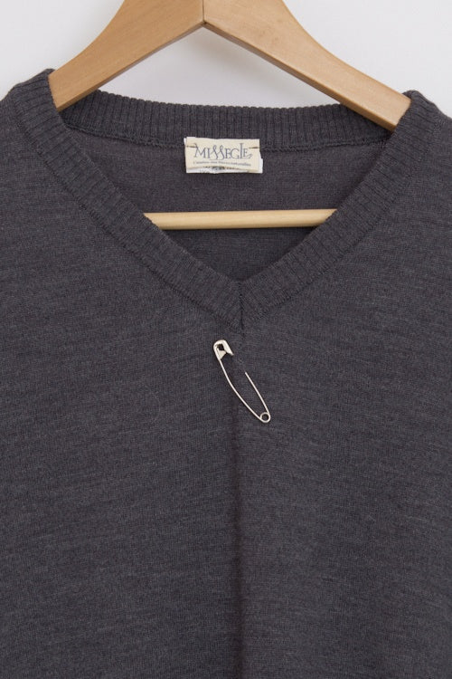 Pull en laine mérinos homme col V