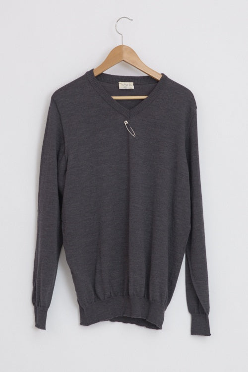 Pull en laine mérinos homme col V