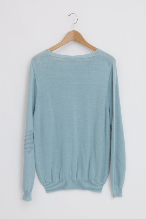 Pull col V coton bio et seacell